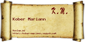 Kober Mariann névjegykártya