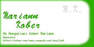 mariann kober business card